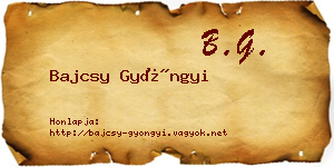 Bajcsy Gyöngyi névjegykártya